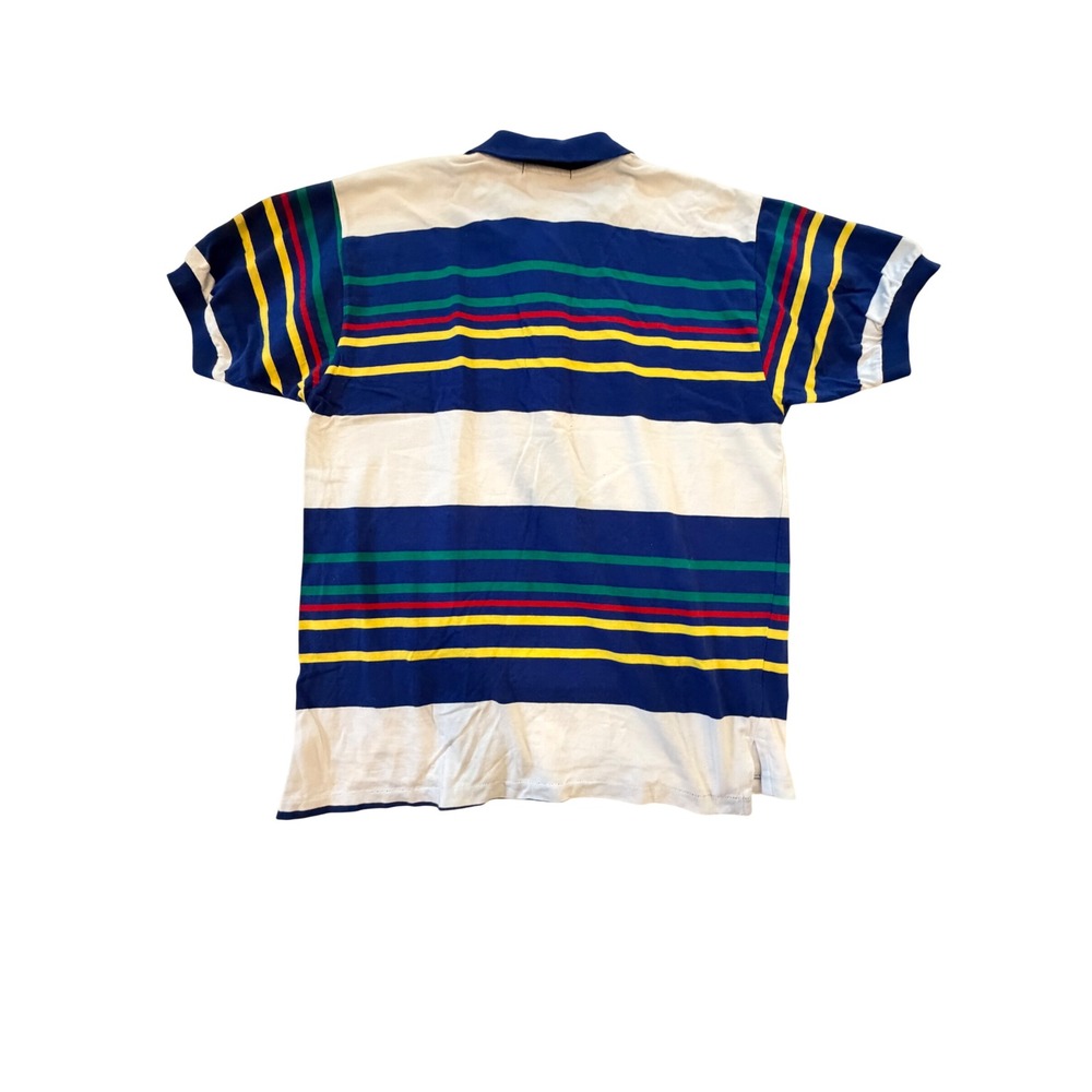 Polo Ralph Lauren Mens Multi Color Striped Short Sleeve Polo Shirt Blue White L - Picture 2 of 3